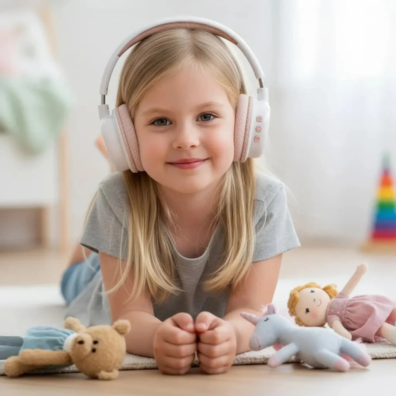 Green Lion Wireless Headphones GK-600 - Kids, Pink 3