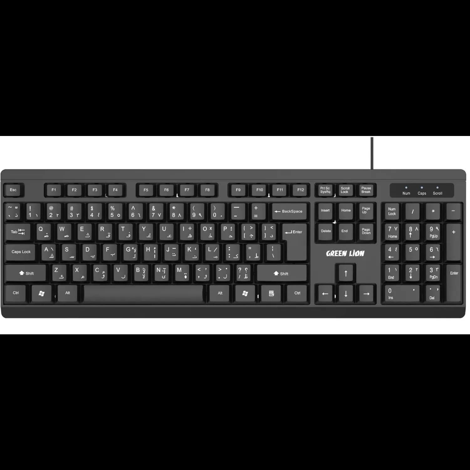Green Lion Keyboard and Mouse GKM-100 - Wired USB, Black 3