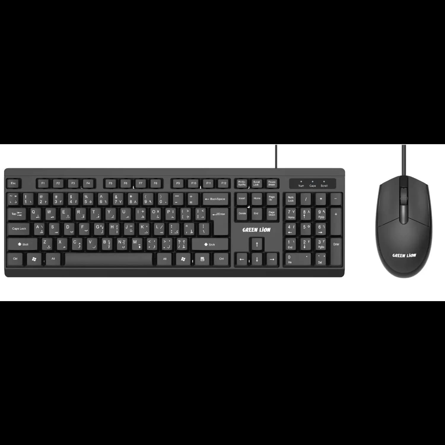 Green Lion Keyboard and Mouse GKM-100 - Wired USB, Black 1