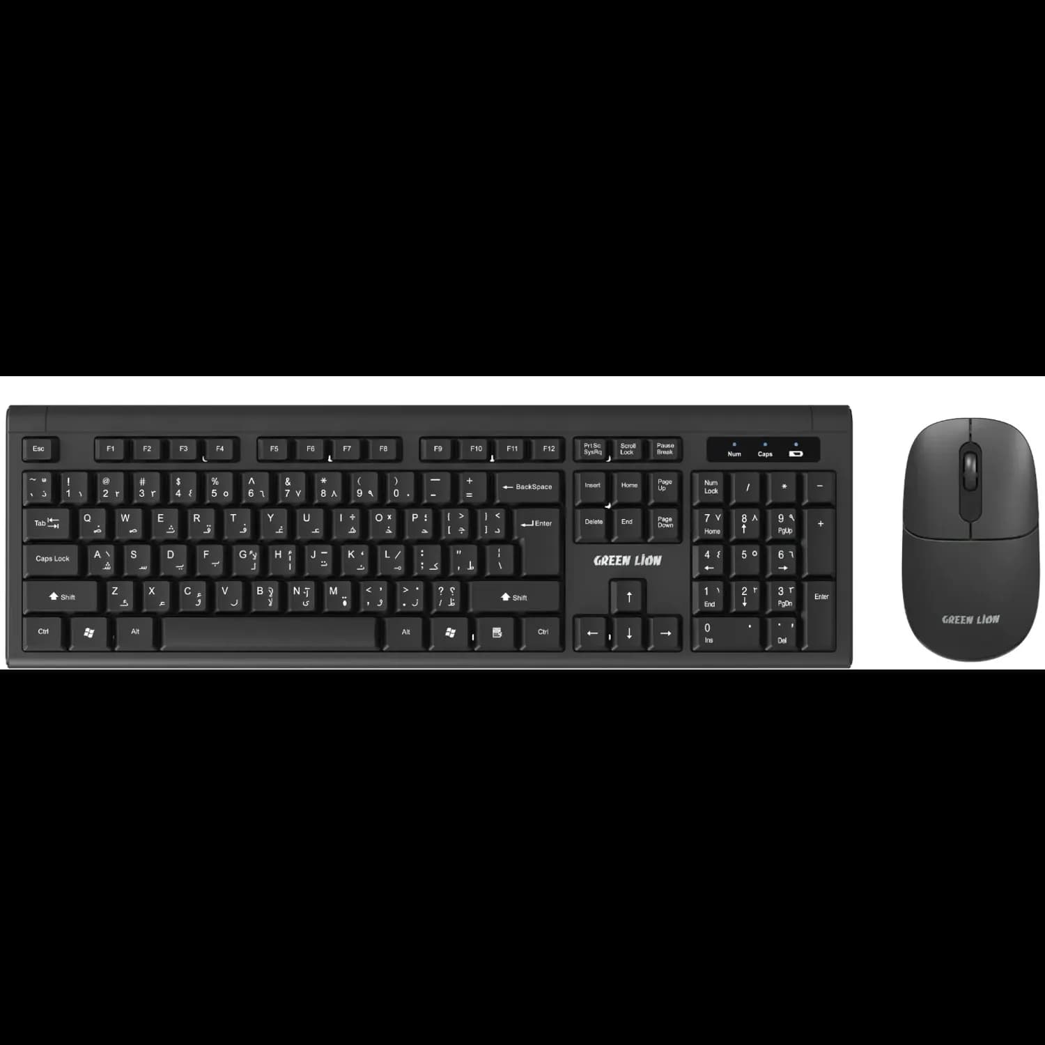 Green Lion Wireless Keyboard and Mouse Combo GKM-200 - 10m Range, Black 1