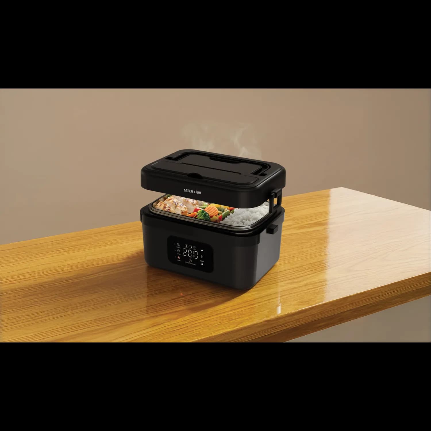Green Lion Portable Electric Lunch Box - 1L Cordless Food Warmer, Black 4