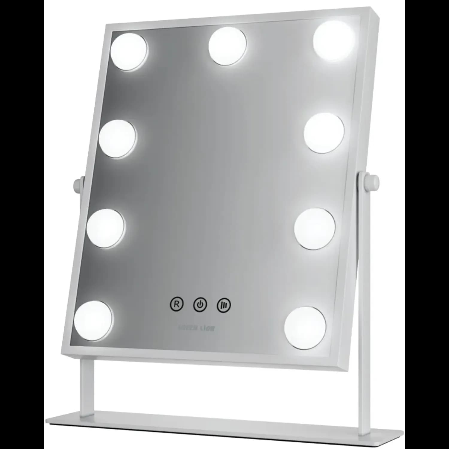 Green Lion Makeup Mirror - 9 LED Lights, White 1 Green Lion Makeup Mirror - 9 LED Lights, White 1