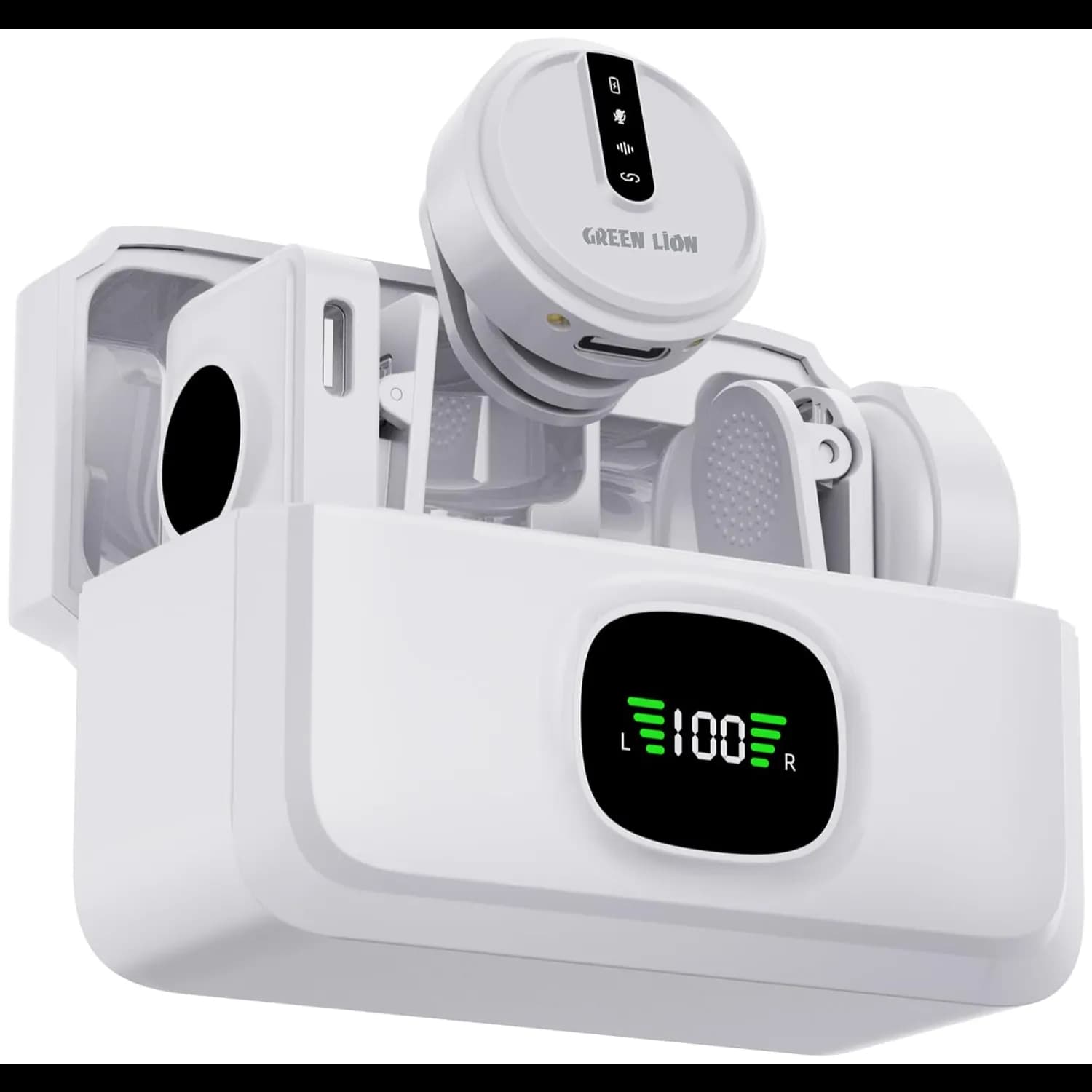 Green Lion Wireless Mic Lite GLM - Dual Mic, Noise Cancelling, White 1 Green Lion Wireless Mic Lite GLM - Dual Mic, Noise Cancelling, White 1