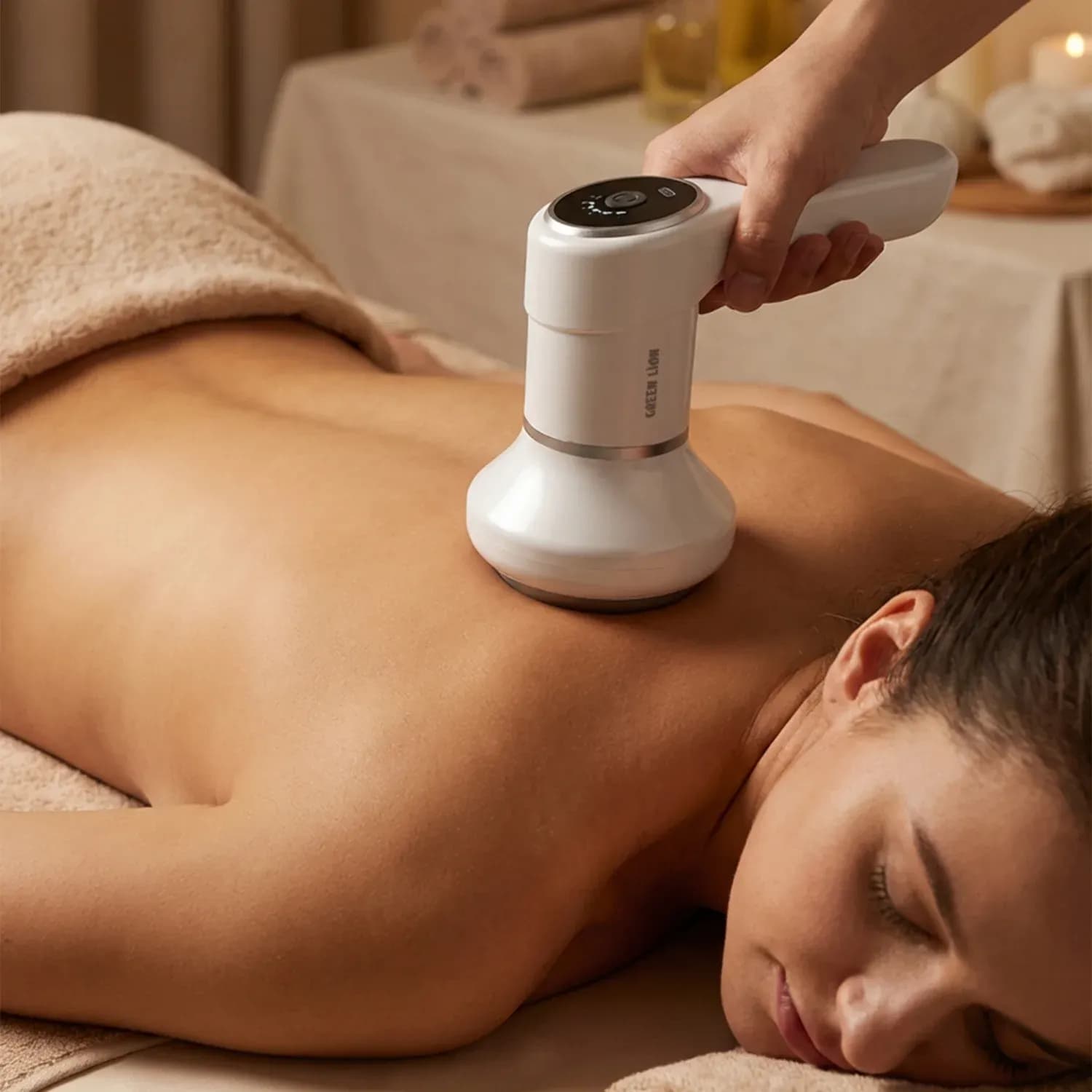 Green Lion Rolling Massager GLIDE PRO - 6 Speeds, White 2