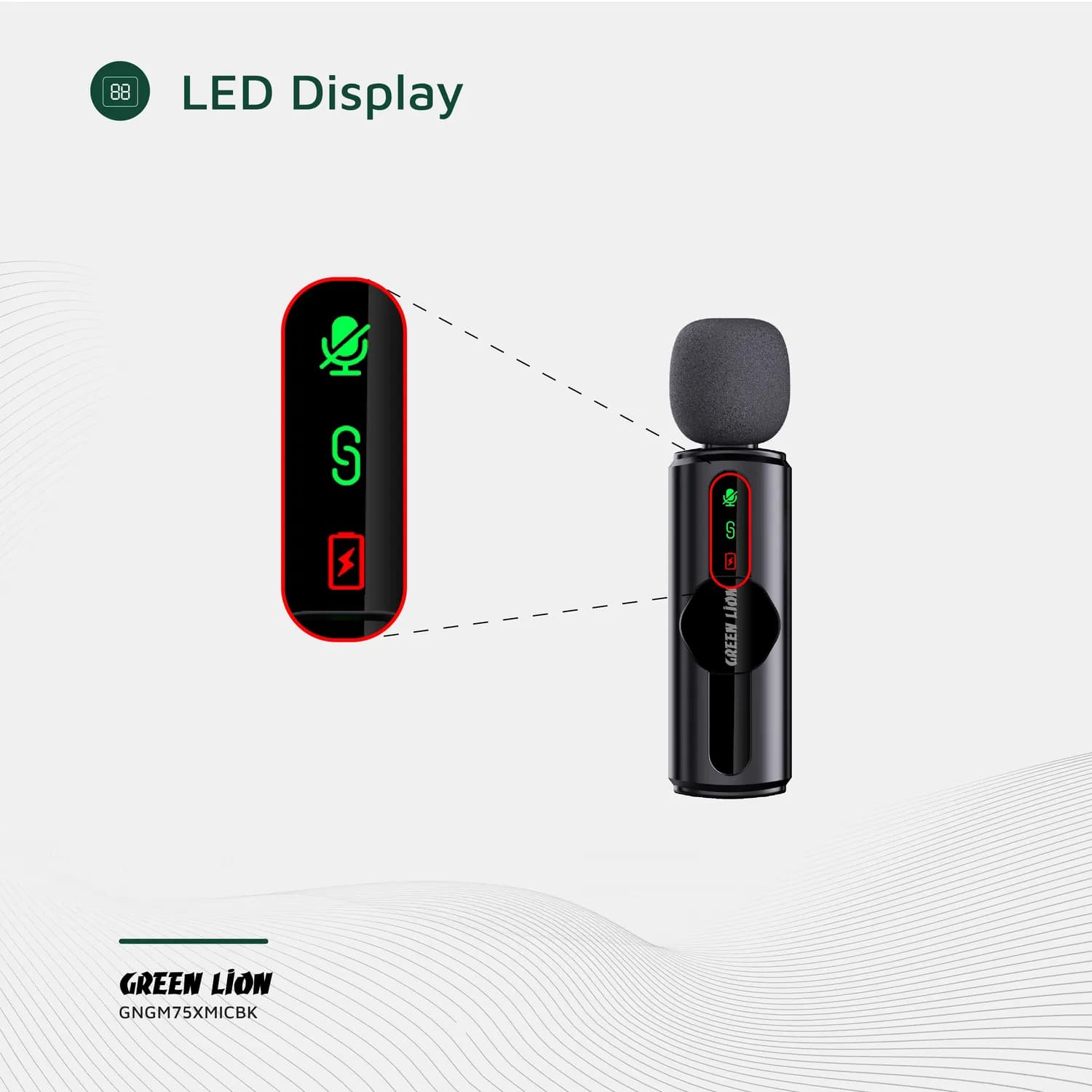 Green Lion Microphone GM-75X - 3-in-1 Wireless, Black 4