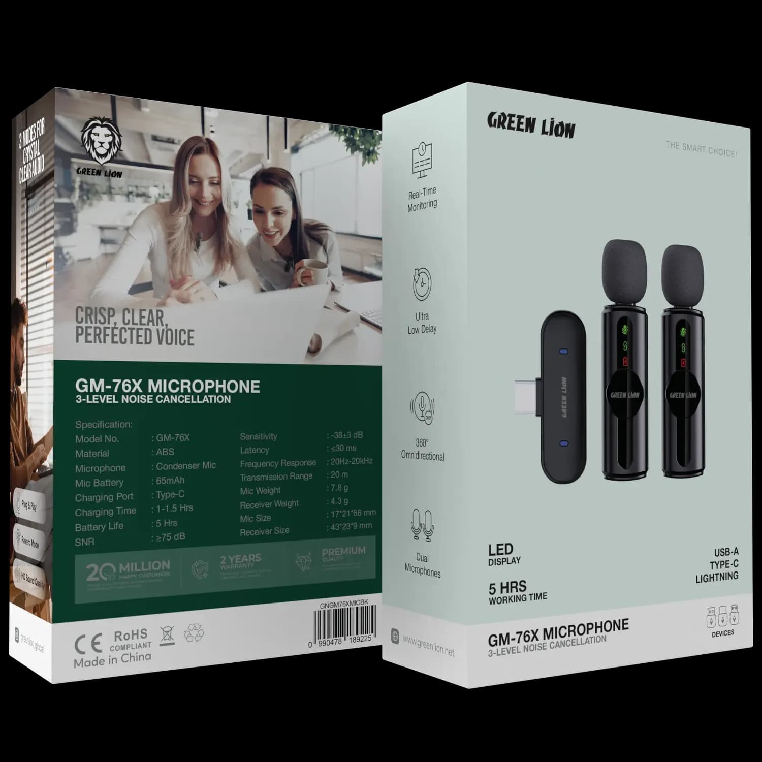 Green Lion Dual Microphone GM-76X 3-in-1 - Bluetooth, Black 4
