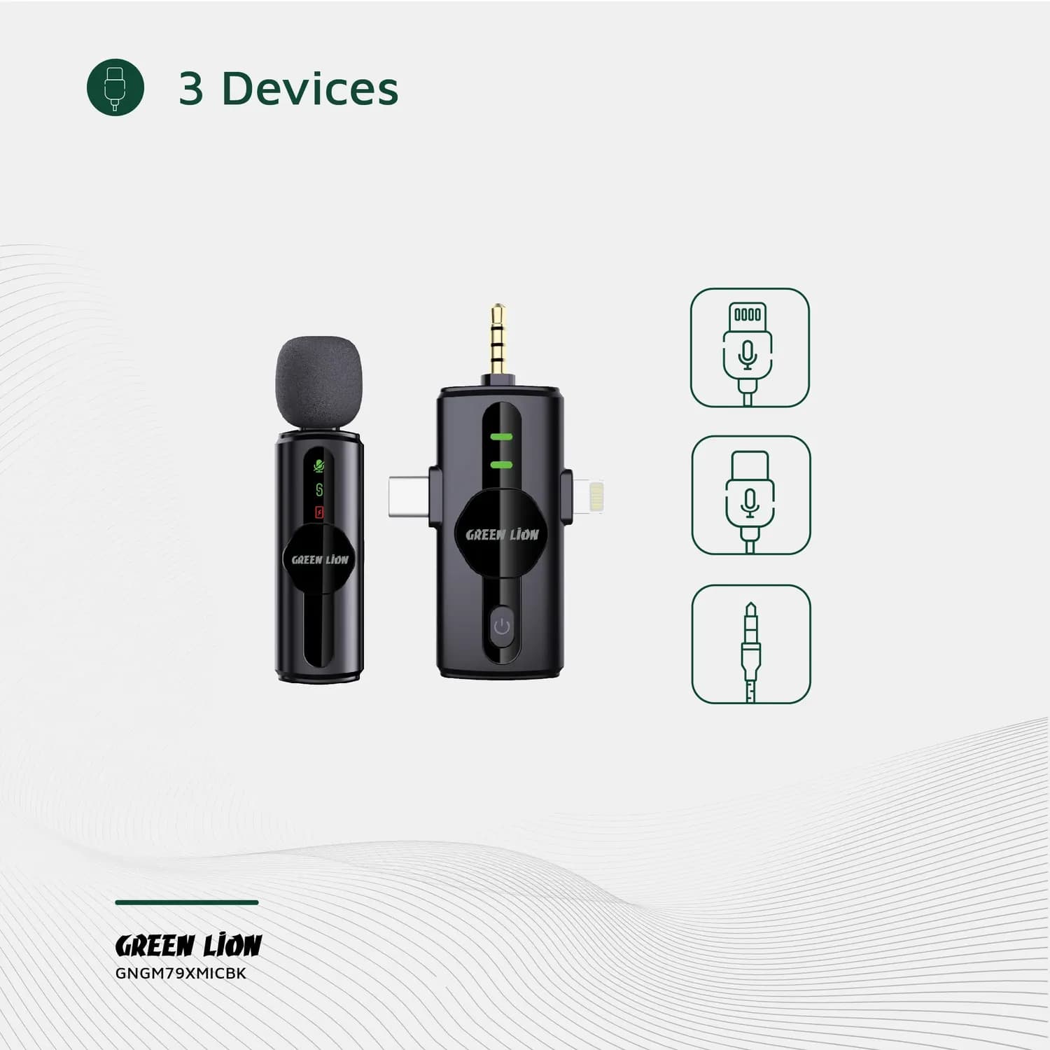 Green Lion Microphone GM-79X - 3-in-1 Connectivity, Black 5