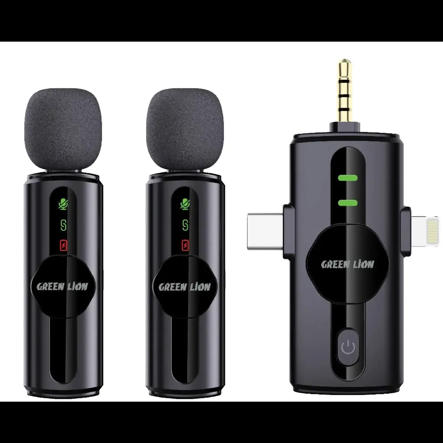 Green Lion Dual Microphone GM-80X - Wireless, 3-in-1, Black 1