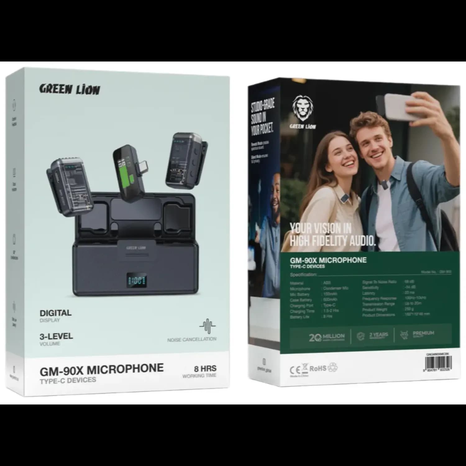 Green Lion Microphone GM-90X - Noise Cancellation, 360° Omnidirectional, Black 3
