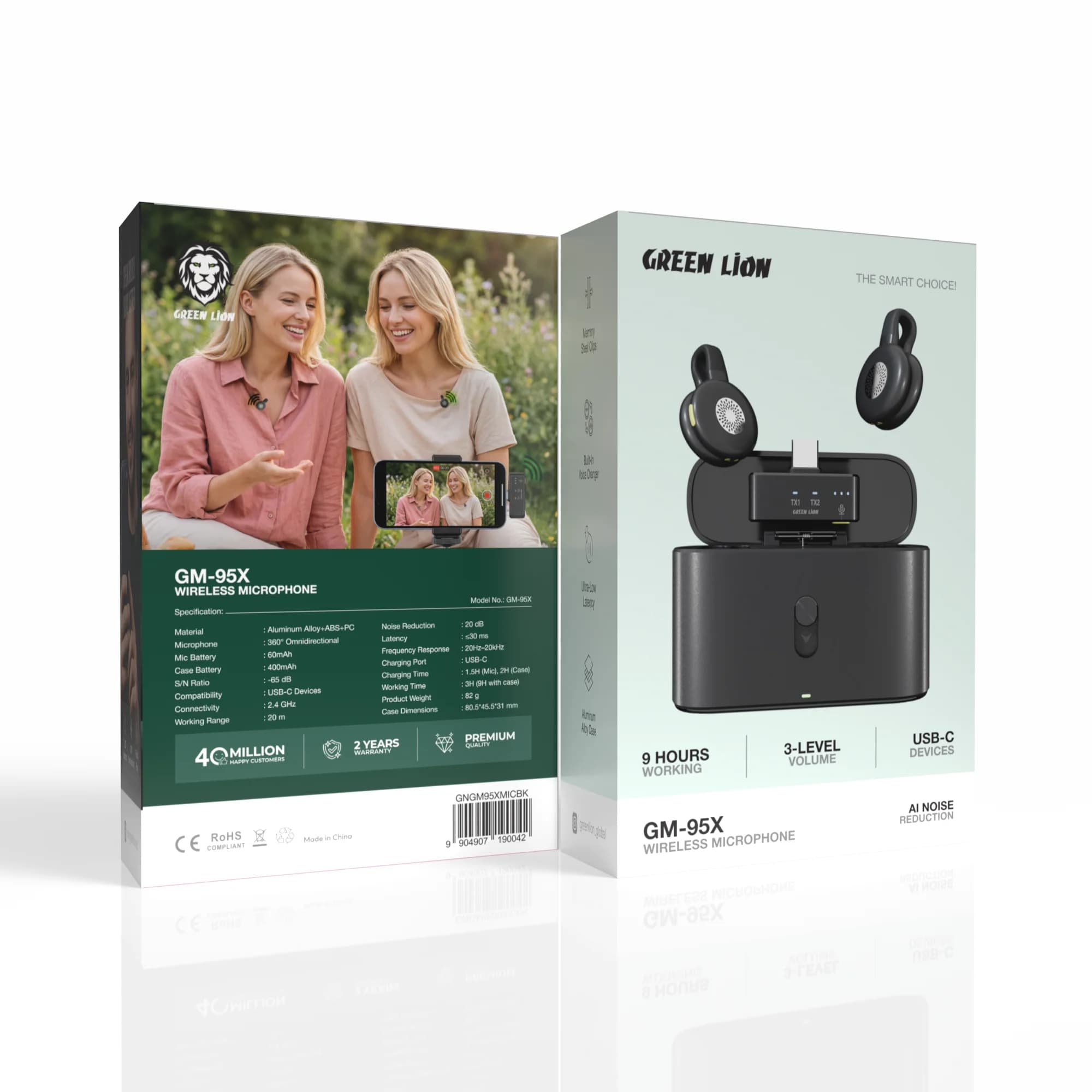 Green Lion Wireless Microphone GM-95X - 2.4GHz, Black 4