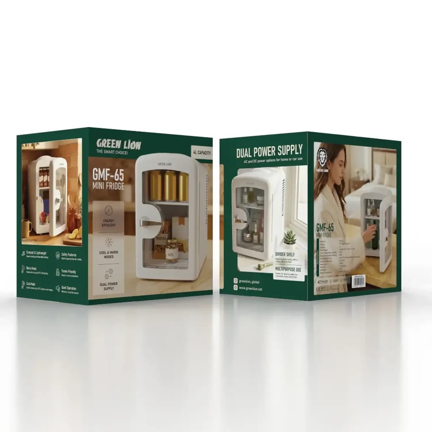 Green Lion Mini Fridge GMF-65 - White 4