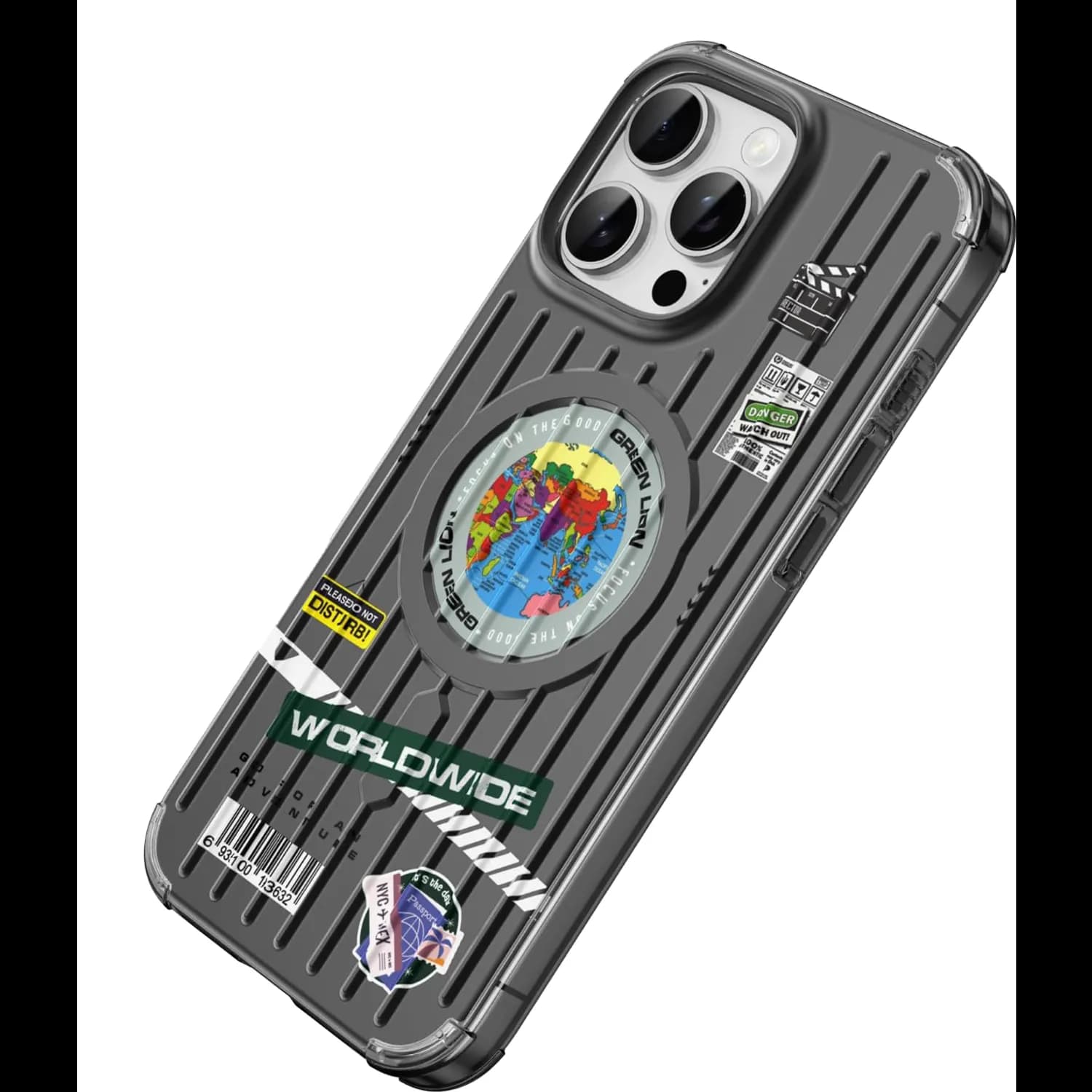 Green Lion iPhone 16 Pro Max Case - Magnetic Ring, Camera Protection, Black — Green 2