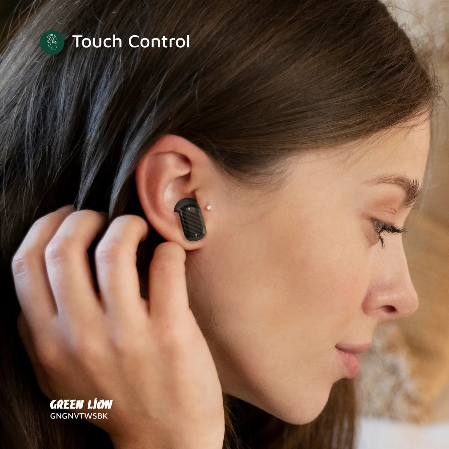 Green Lion Earbuds Geneva True Wireless - AI Calls, IPX5, Black 4