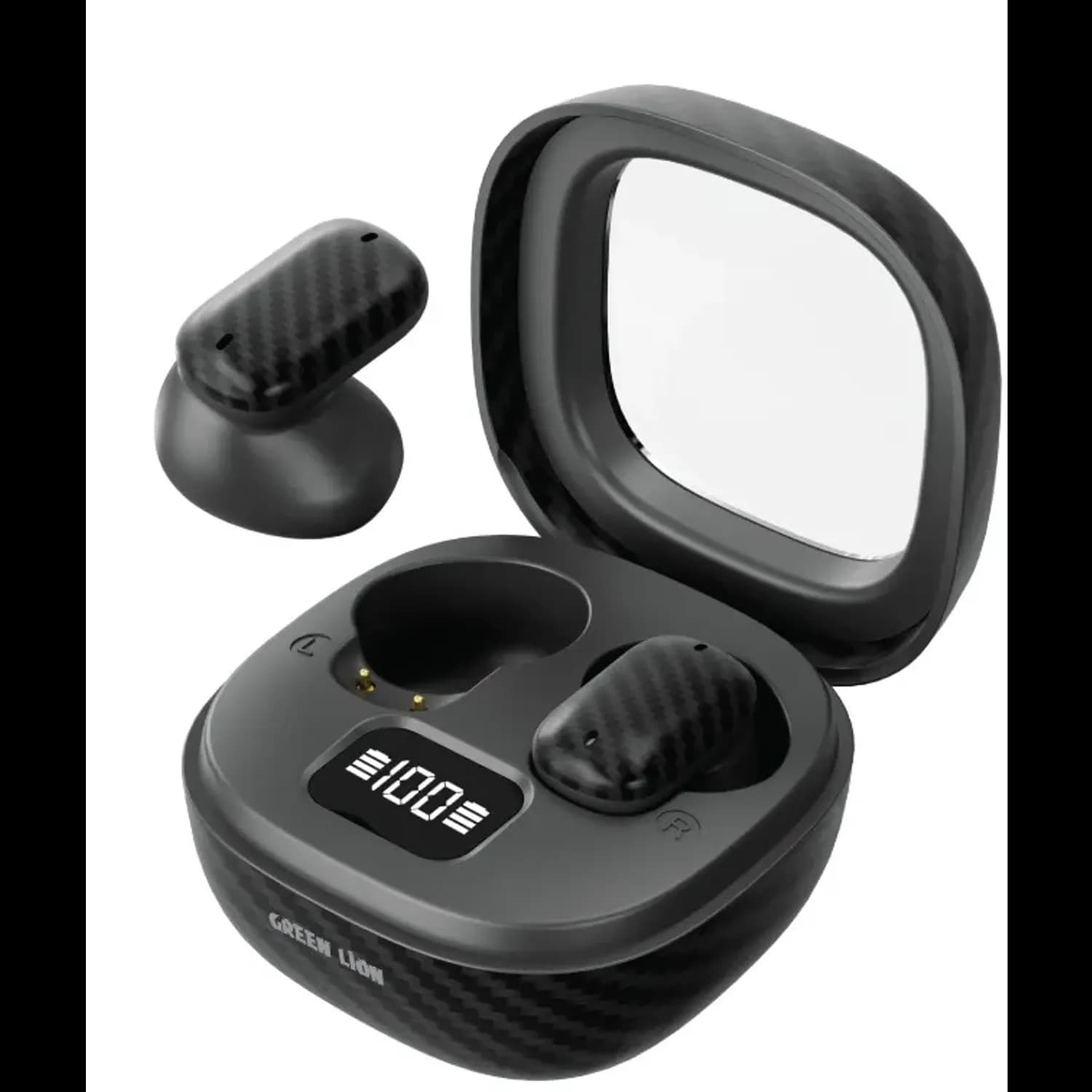 Green Lion Earbuds Geneva True Wireless - AI Calls, IPX5, Black 1