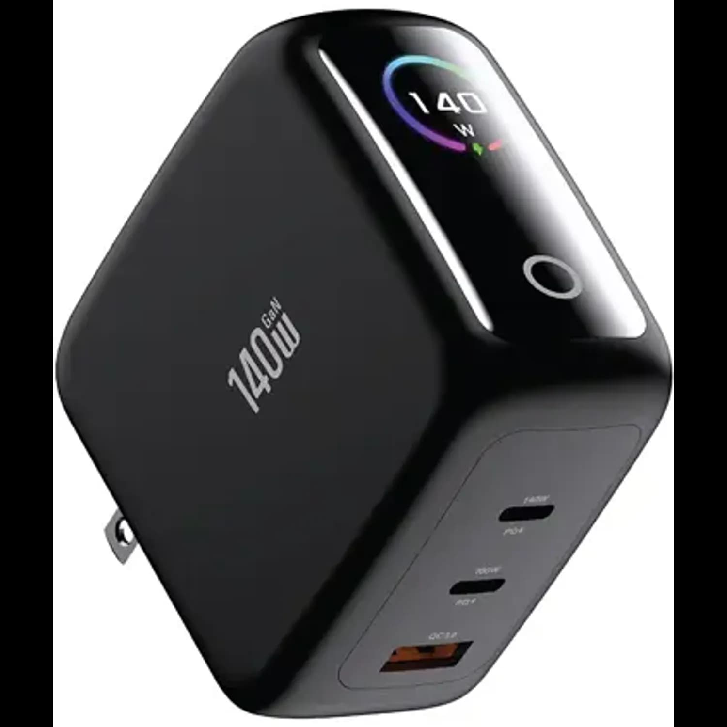Green Lion GaNPremium Adapter - TFT Display, 2 USB-C & USB-A, Black 1 Green Lion GaNPremium Adapter - TFT Display, 2 USB-C & USB-A, Black 1