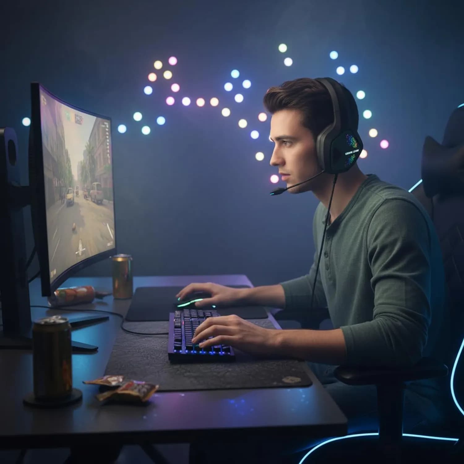 Green Lion Gaming Headphone Specter - Surround Sound, Black 2