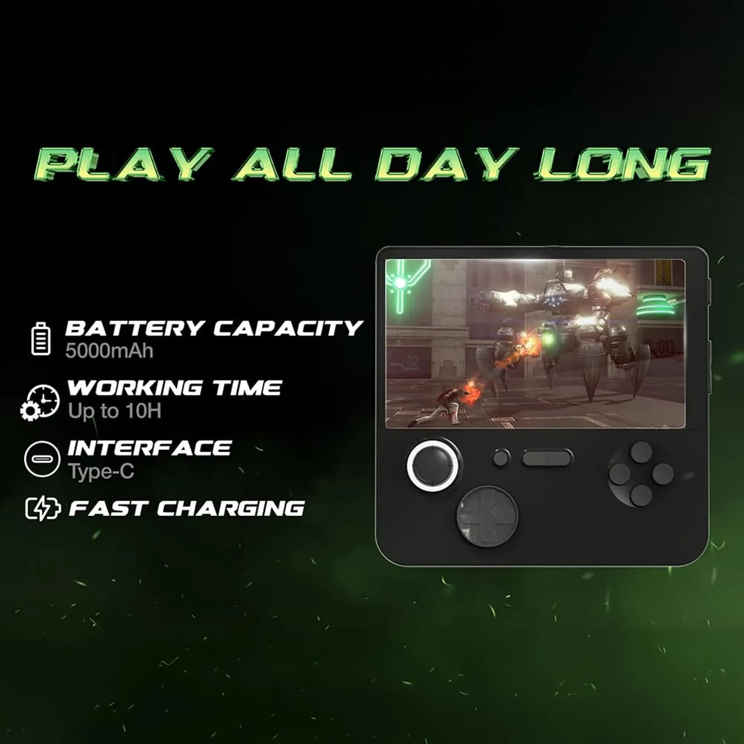 Green Lion Retro Gaming Console - 5" IPS Screen, HDMI, Black 4
