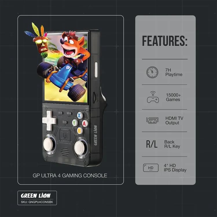 Green Lion Gaming Console GP ULTRA 4 - 4" IPS HD, 1GB RAM, Black 6