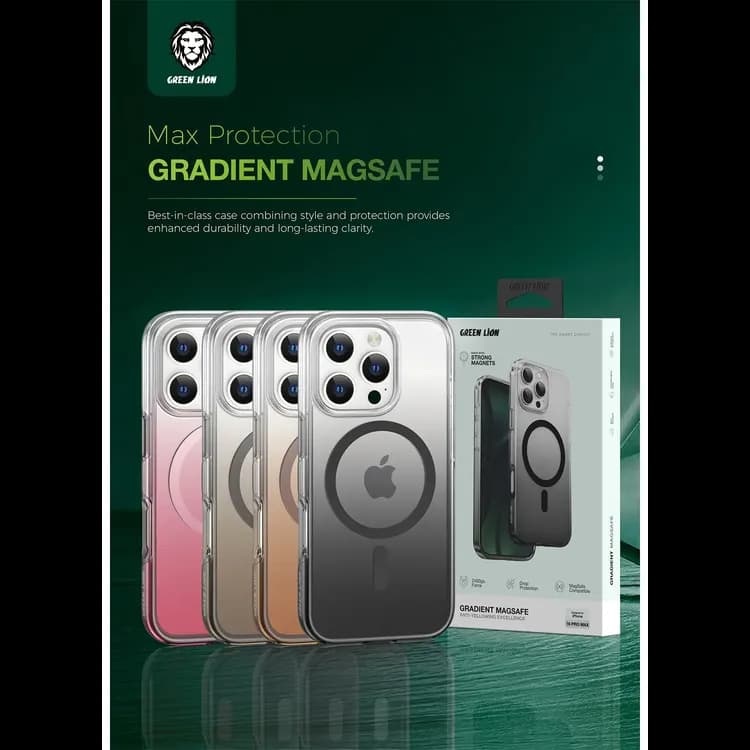Green Lion iPhone 16 Pro Case - Gradient, MagSafe, Black 2