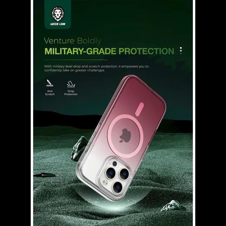 Green Lion iPhone 16 Pro Case - Gradient, MagSafe, Black 3