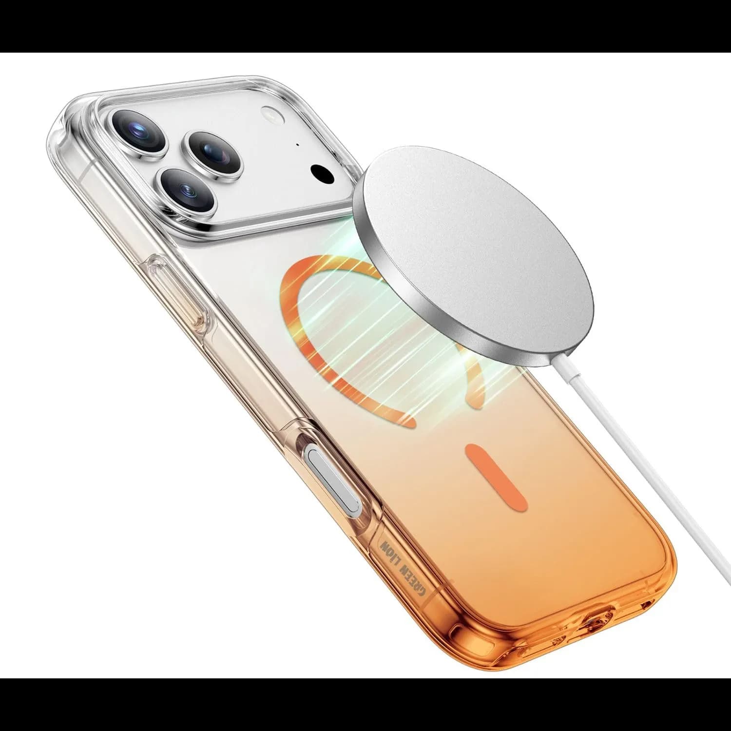 Green Lion iPhone 17 Pro Case - Gradient, Orange 4