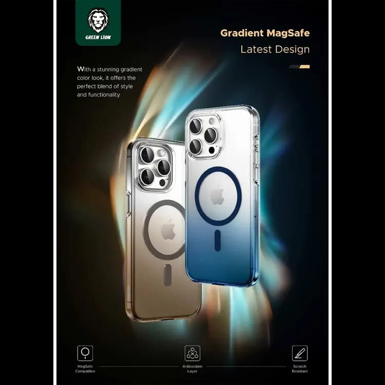 Green Lion iPhone 16 Pro Case - Gradient, MagSafe, Black 2
