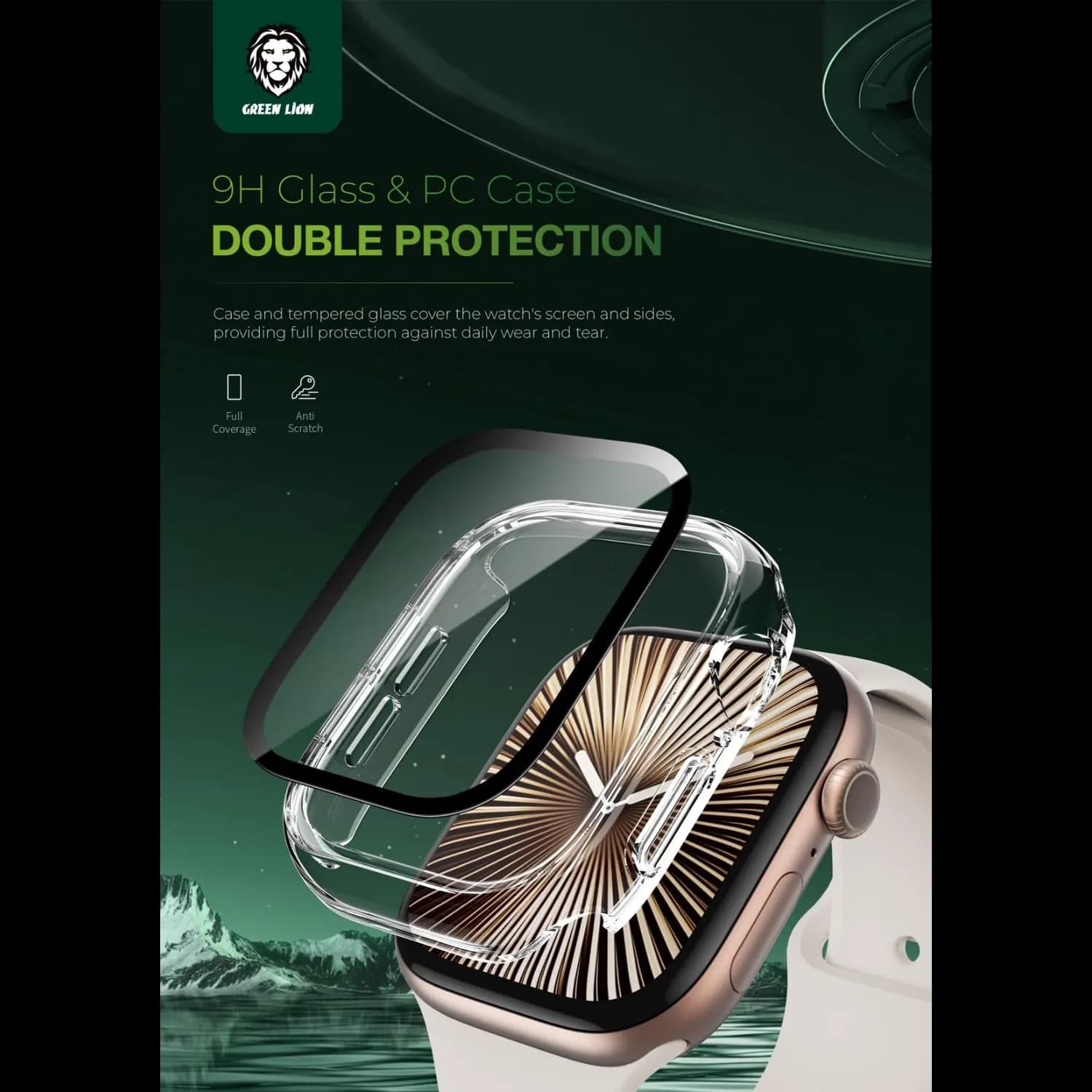 Green Lion Guard Plus Case for Apple Watch 46mm - Scratch Resistant, Clear 2