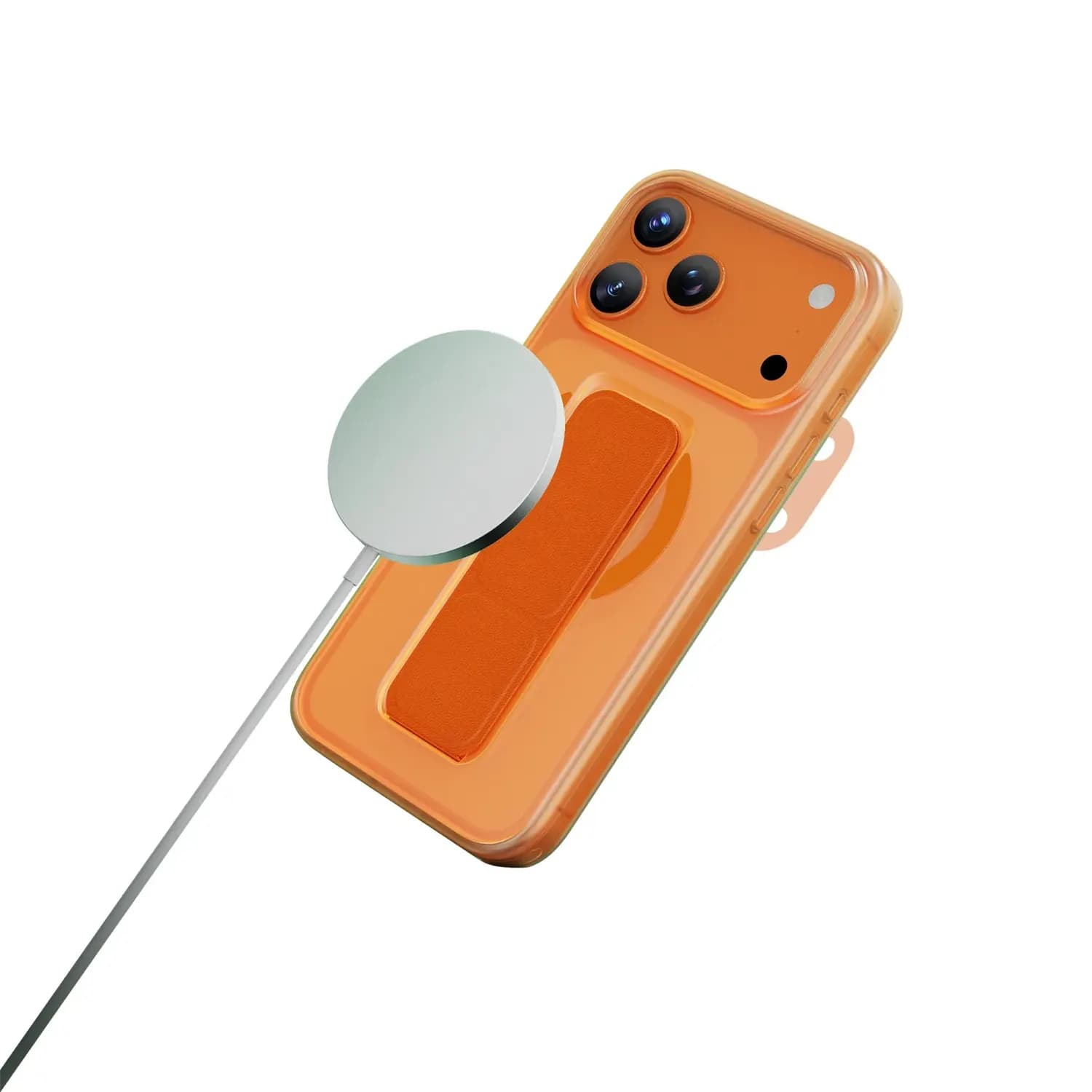Green Lion GRIP 360 Case iPhone 17 Pro - Leather Grip Strap, Orange Titanium 4