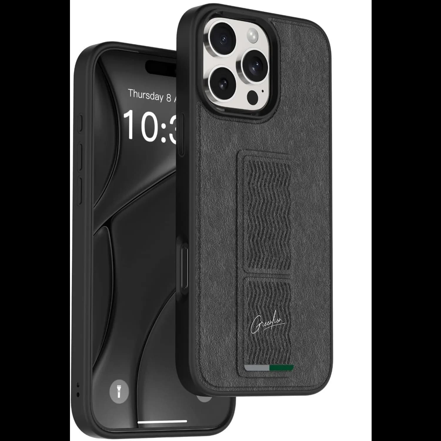 Green Lion GripX Case iPhone 16 Pro Max - Multi-Functional Kickstand, Blue — Black 1 Green Lion GripX Case iPhone 16 Pro Max - Multi-Functional Kickstand, Blue — Black 1