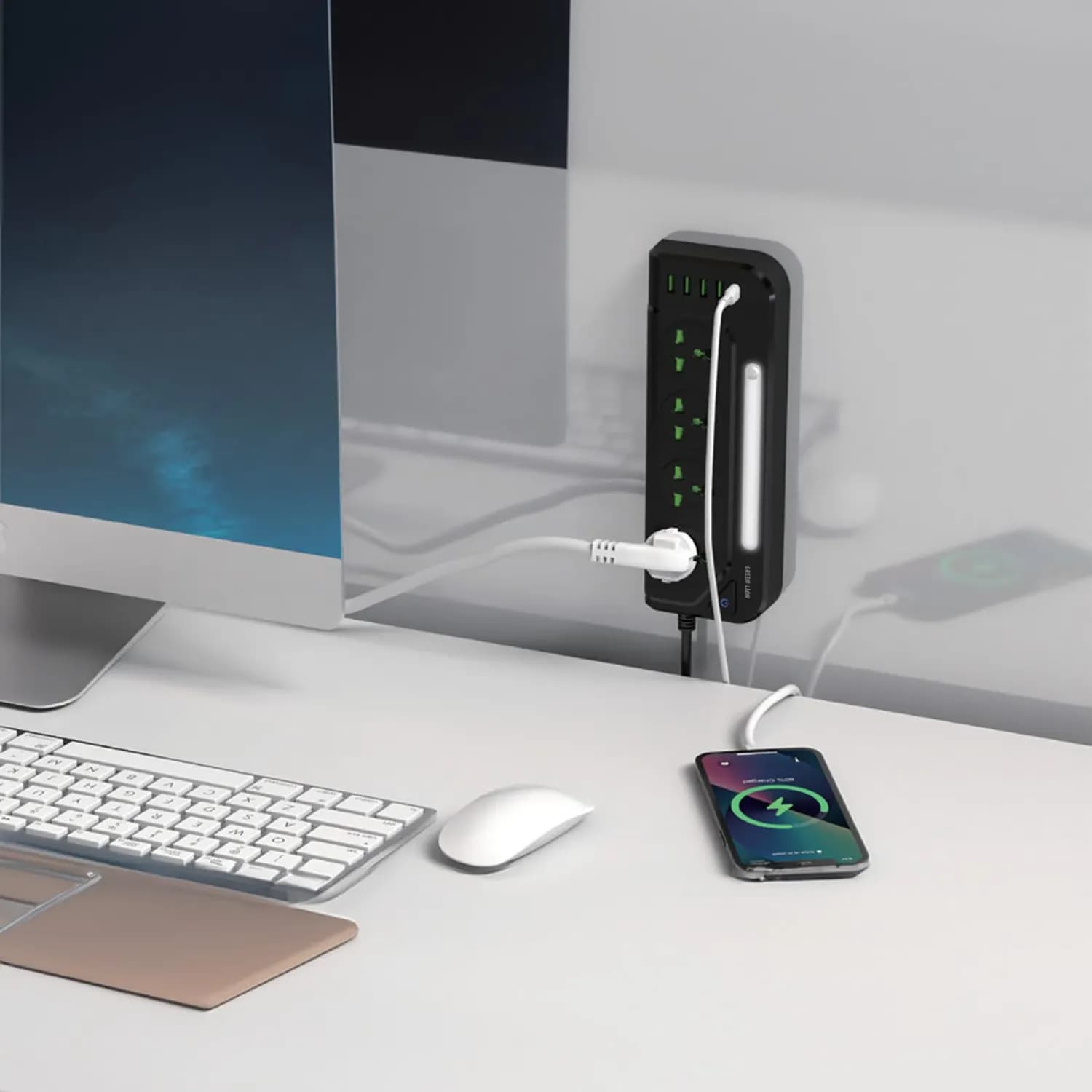 Green Lion Power Socket GS-100 - 3000W, USB-A & USB-C, Black 2