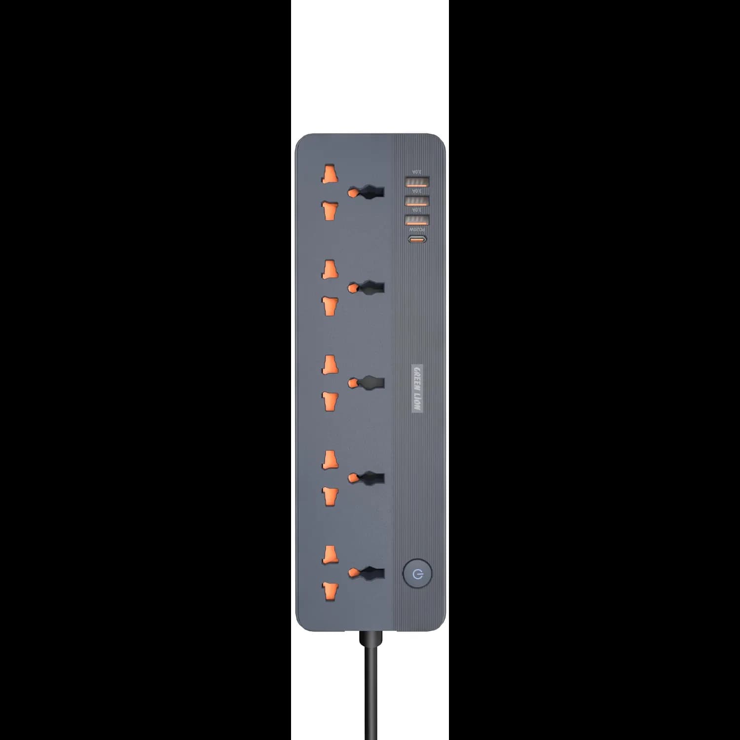 Green Lion Power Socket GS-250 - 5 Outlets, 3 USB-A, USB-C PD 20W, Black 1 Green Lion Power Socket GS-250 - 5 Outlets, 3 USB-A, USB-C PD 20W, Black 1