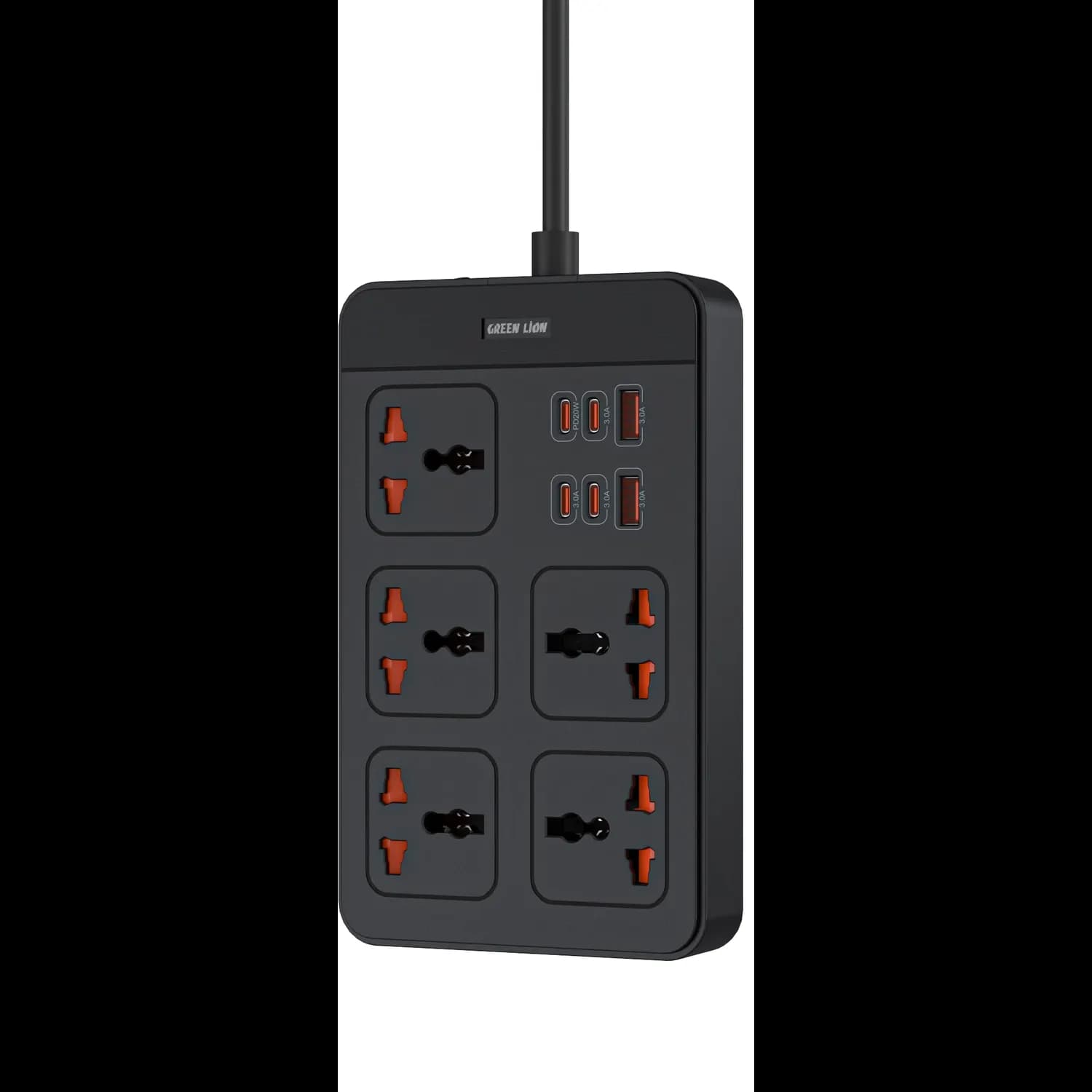 Green Lion Power Socket GS-500 - 5 AC, 6 USB Ports, Black 1 Green Lion Power Socket GS-500 - 5 AC, 6 USB Ports, Black 1