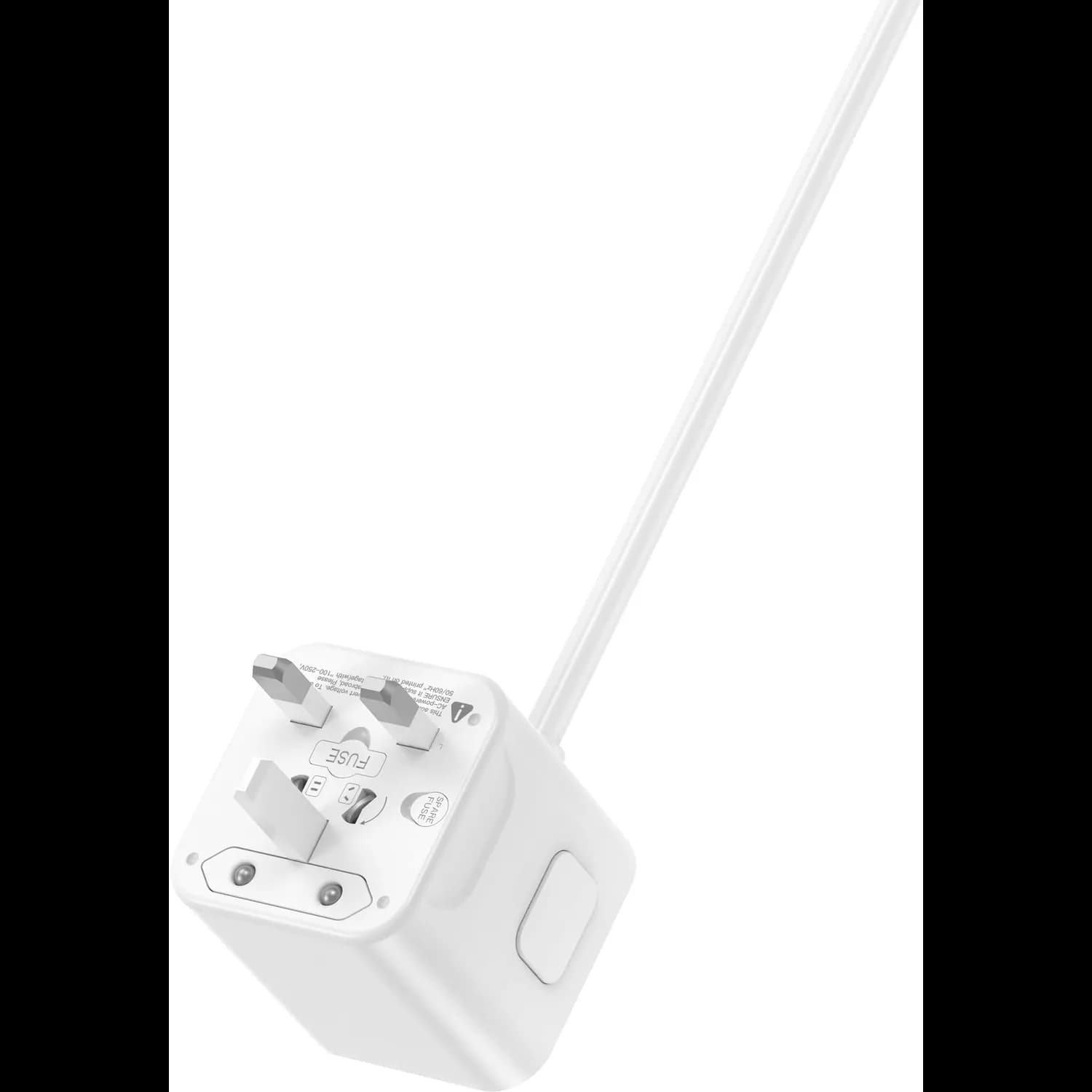Green Lion Power Strip GS-600 - 2 UK Outlets, USB-C PD 30W, USB-A QC, White 4