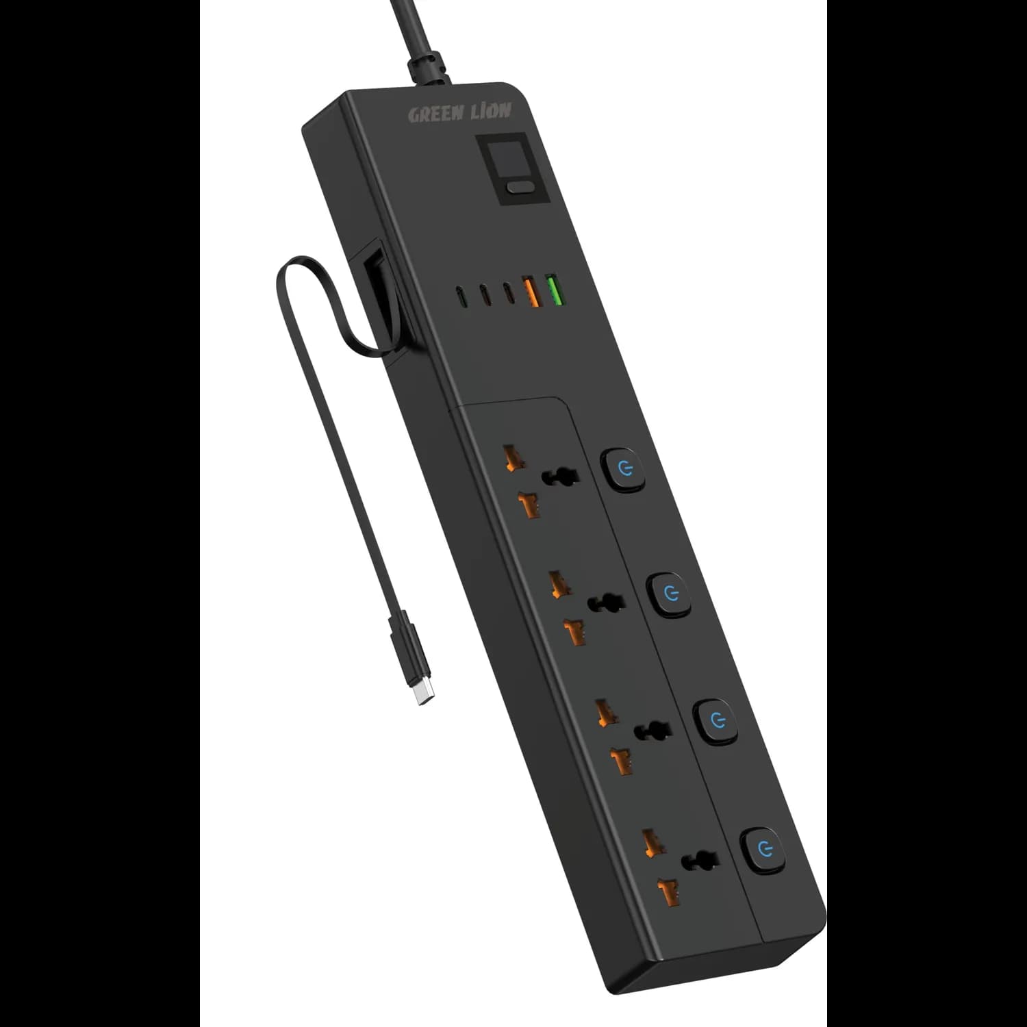 Green Lion Power Socket GS-800 - 3500W, Retractable USB-C, White — Black 1 Green Lion Power Socket GS-800 - 3500W, Retractable USB-C, White — Black 1