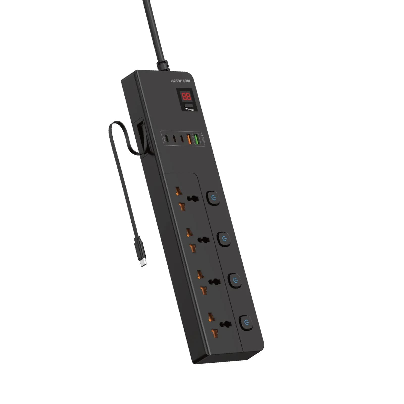 Green Lion Power Socket GS-800 - 3500W, 4 Outlets, USB PD 35W, Black 2