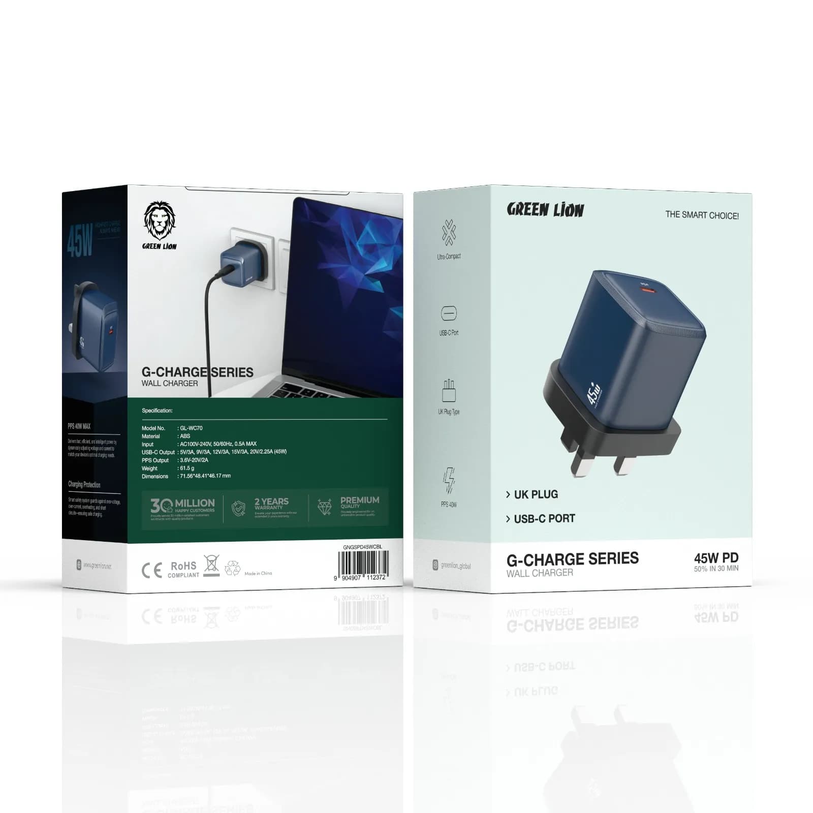 Green Lion G-Charge Series Wall Charger — Black 2