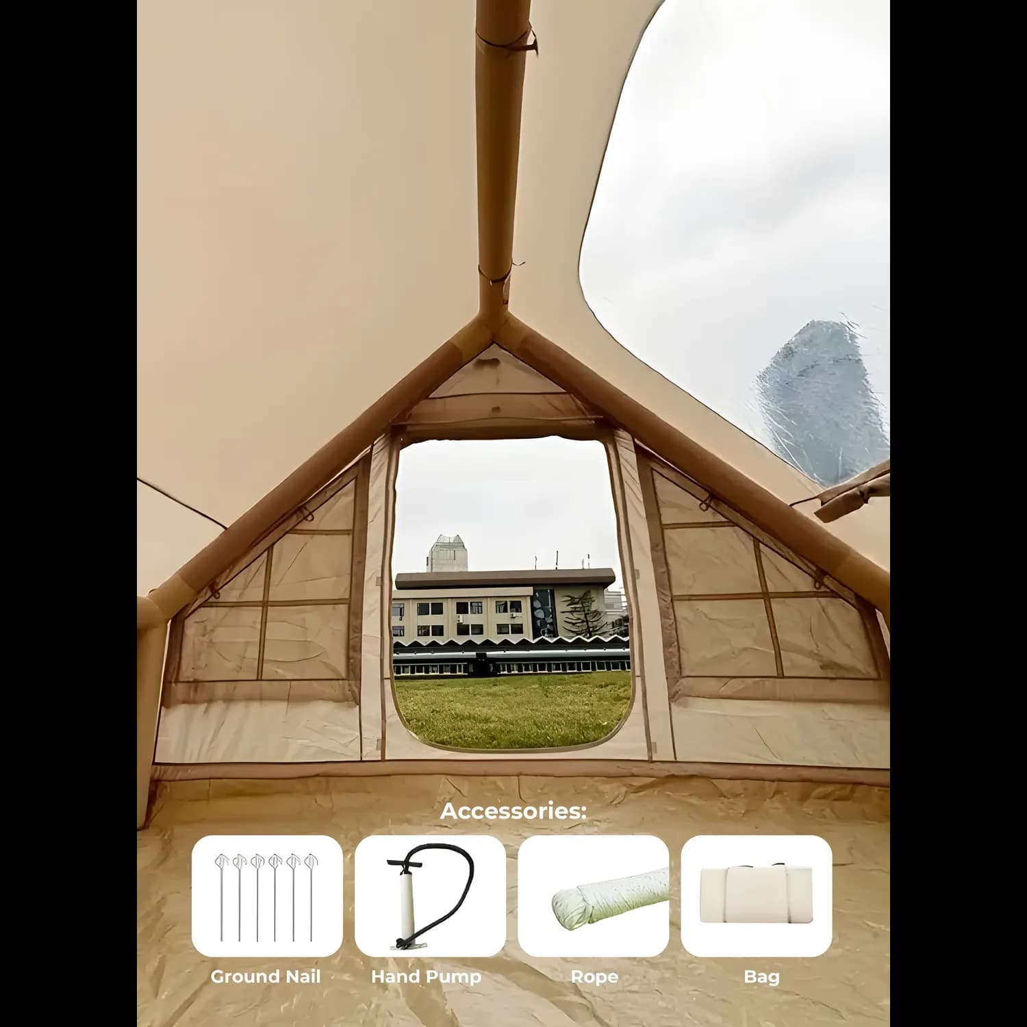 Green Lion Inflatable Camping Tent GT-4X - 4/5 Person, Waterproof, Green 3