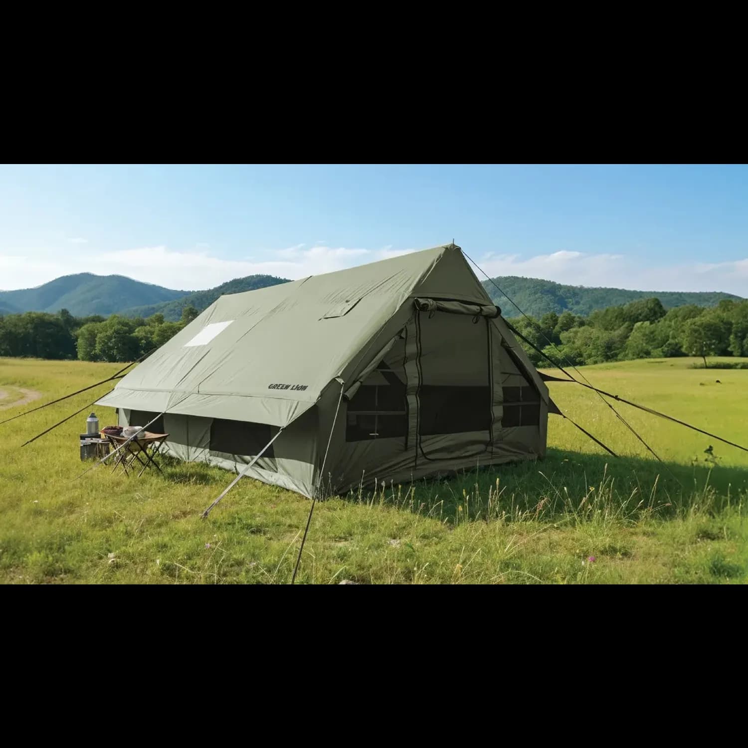 Green Lion Inflatable Camping Tent - Waterproof, 8-Person, Green 3