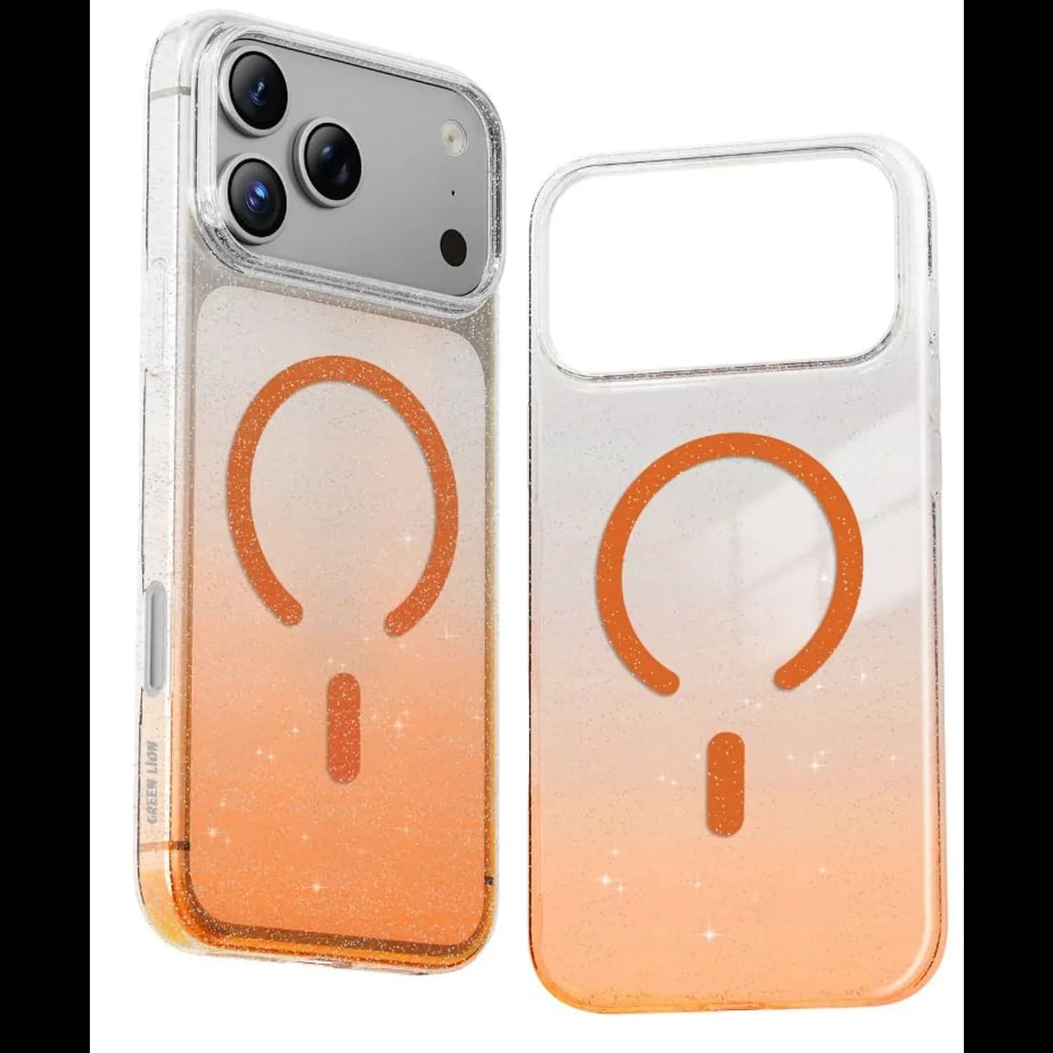 Green Lion iPhone 17 Pro Case - Glitter, Orange 4