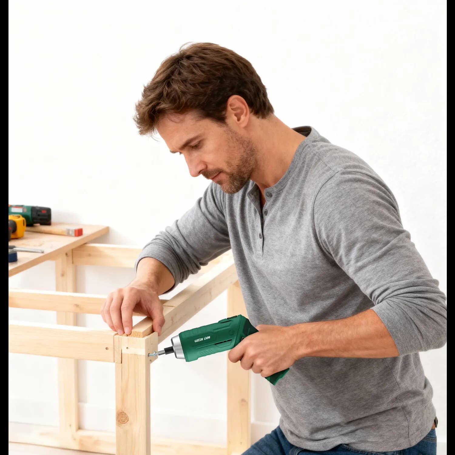 Green Lion Tool Kit GTS-700 - 213 Pieces, Cordless Screwdriver, Green 2