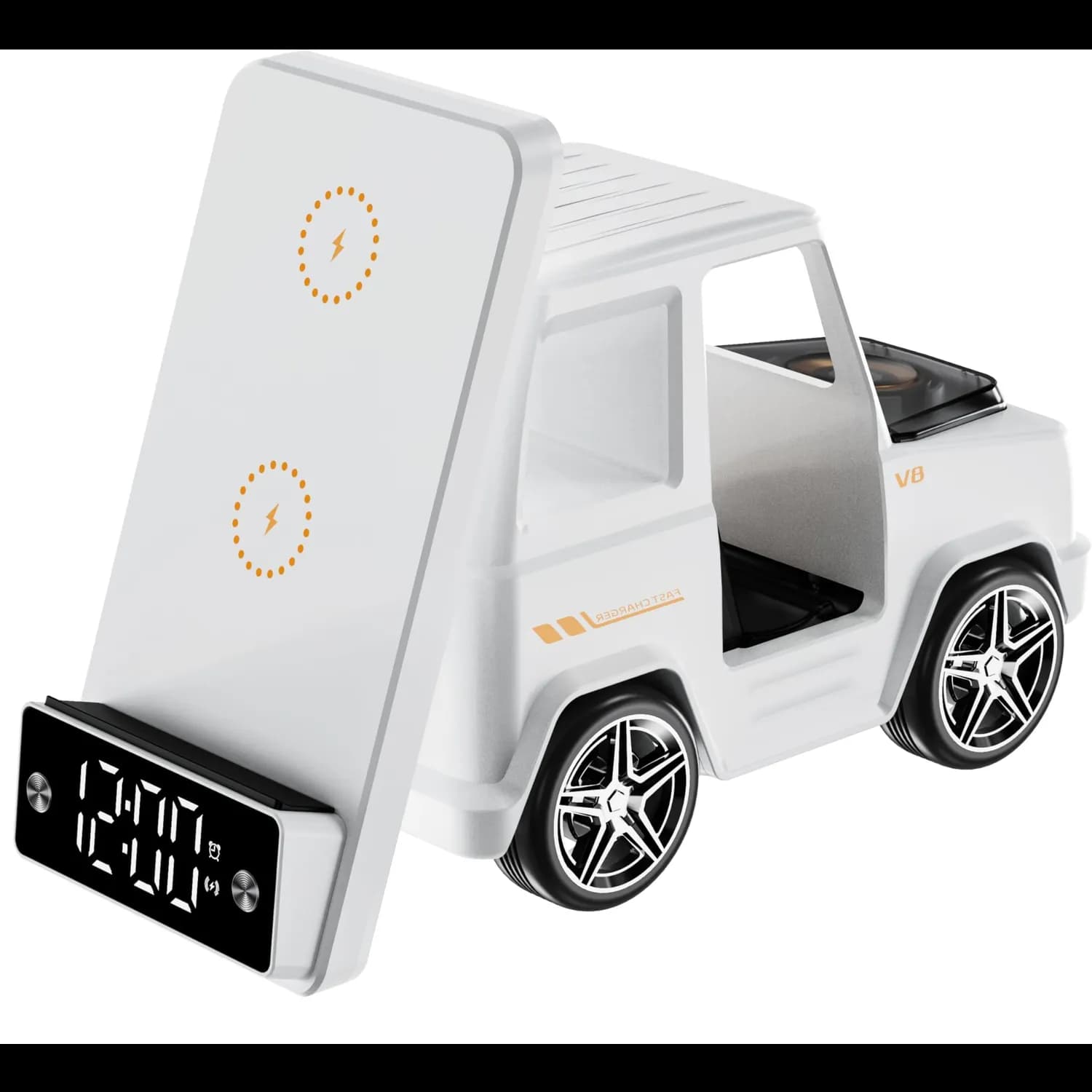 Green Lion Wireless Charger G-WAG 6 in 1 - Digital Clock, Bluetooth V5.3, White 3