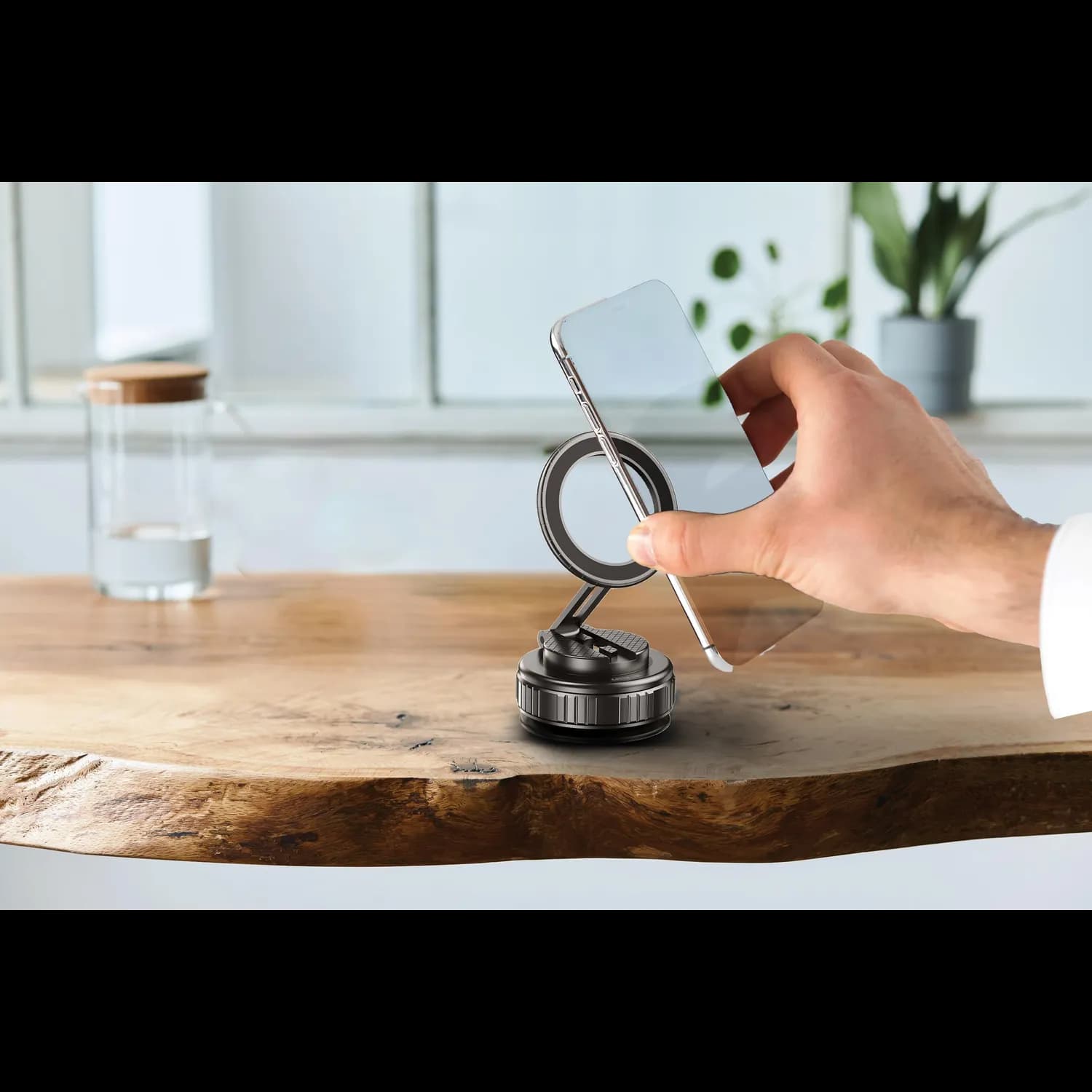 Green Lion Phone Holder GX-35 - Magnetic Suction, 360° Rotation, Black 2