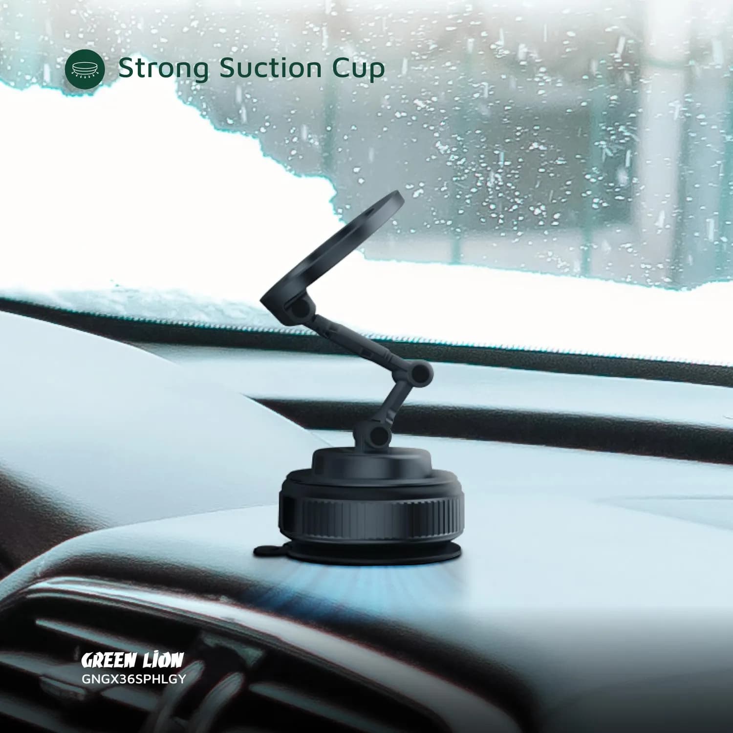 Green Lion Phone Holder GX-36 - Suction, Foldable, Black 4