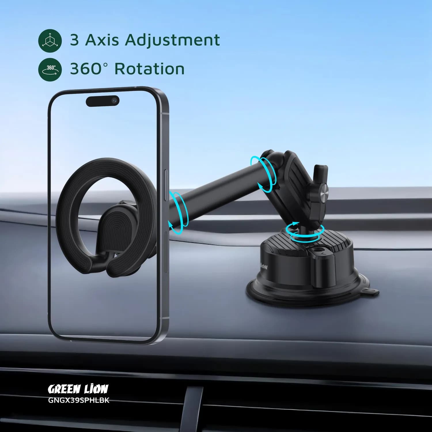 Green Lion Phone Holder GX-39 - MagSafe Compatible, Black 4