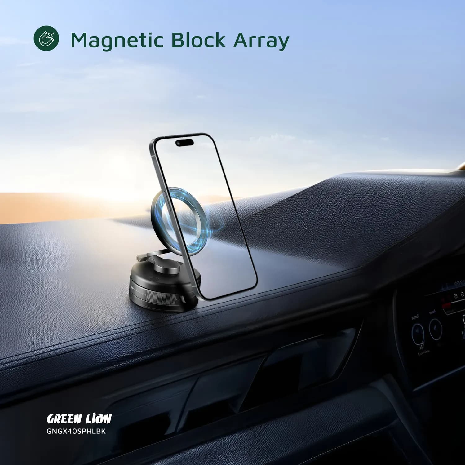 Green Lion Phone Holder GX-40 - MagSafe Suction, Black 3