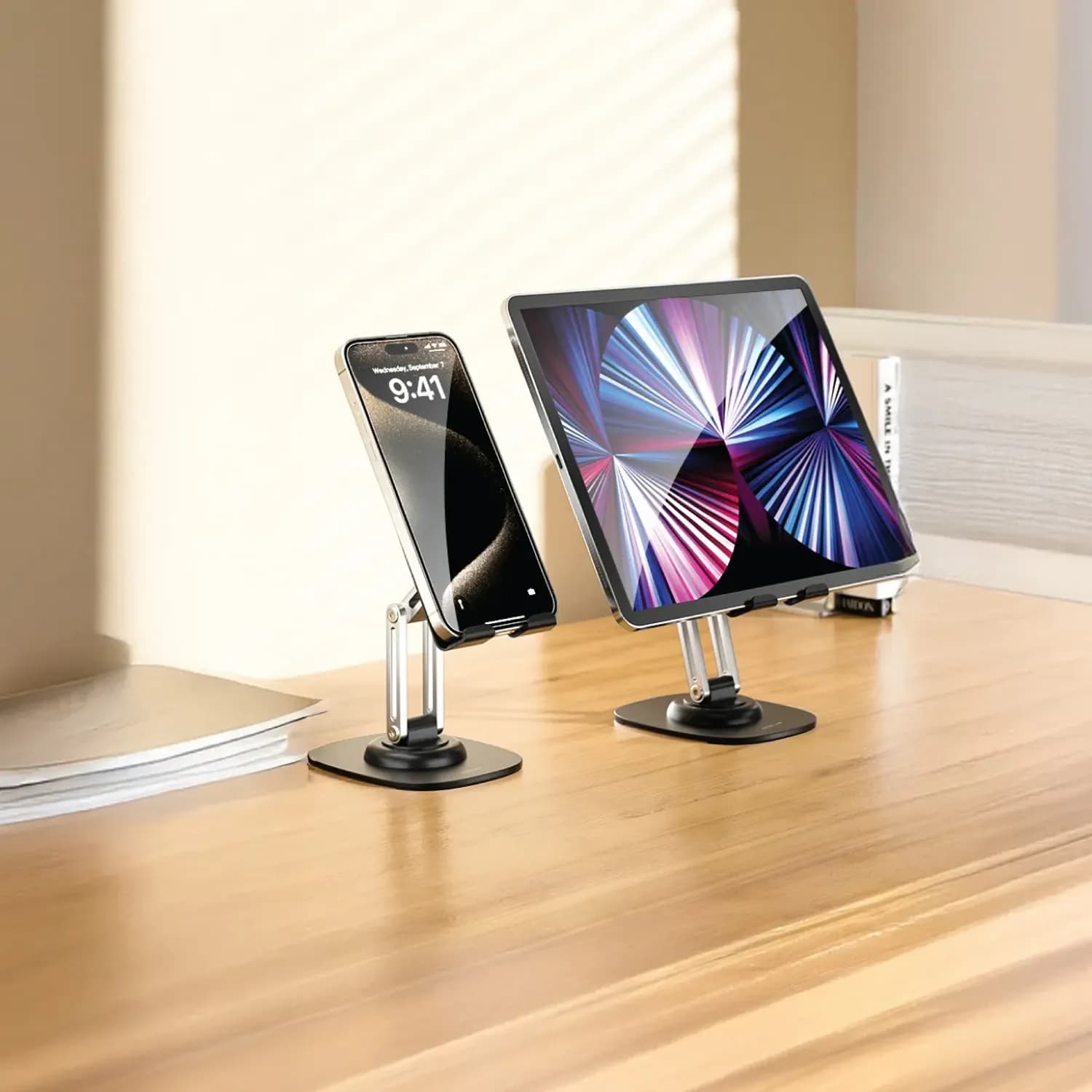 Green Lion Phone & Tablet Holder M4 - Foldable, 360° Rotation, Black 3