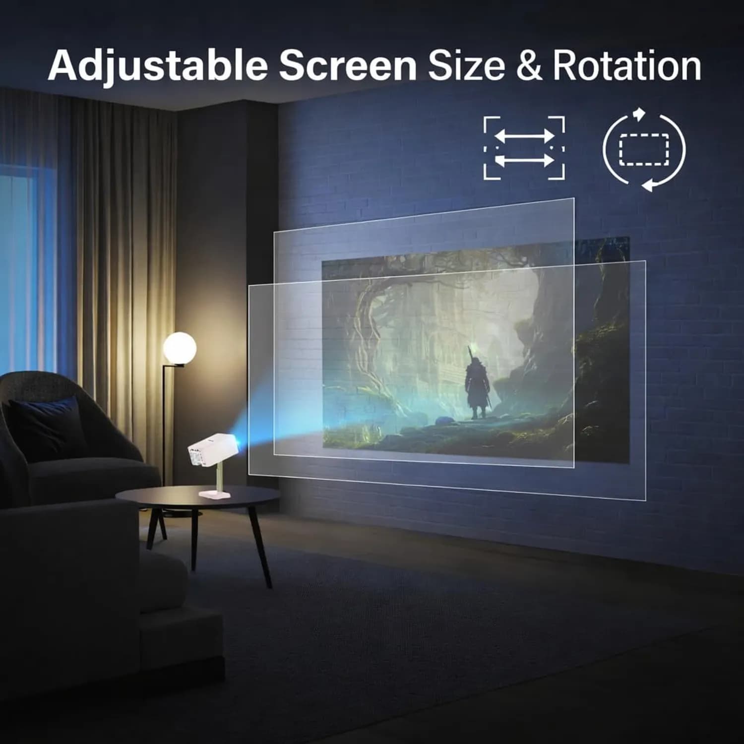 Green Lion Portable Projector GALAXY - 720P HD, Android 13, White 2