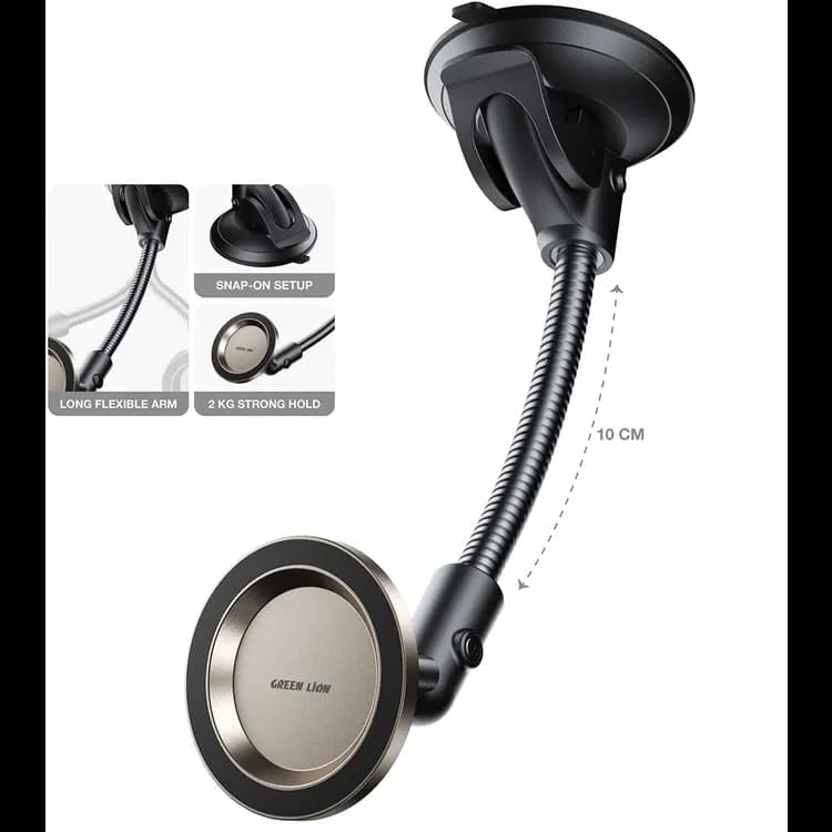 Green Lion Car Phone Holder GX-65 - Flexible Arm, Black 4