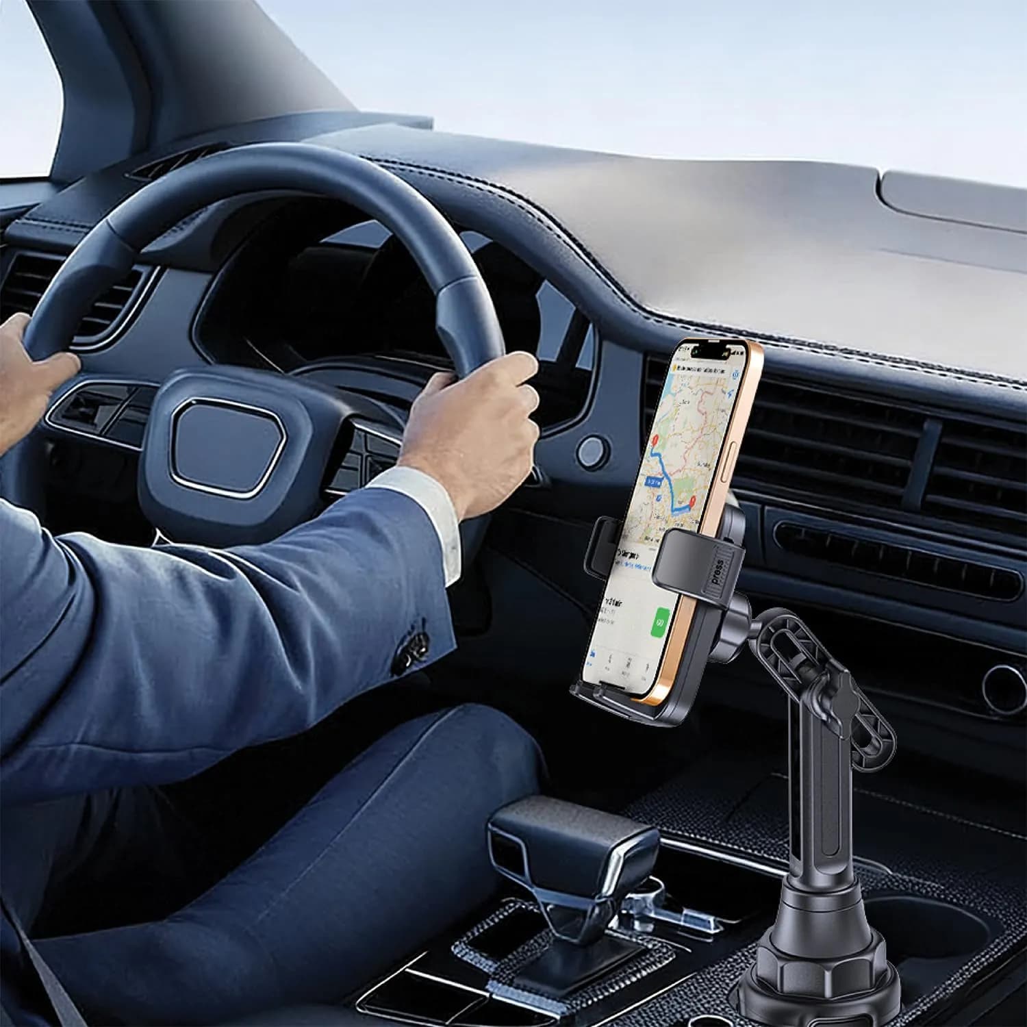 Green Lion Car Phone Mount GX-72 - Adjustable Cup Holder, Black 2