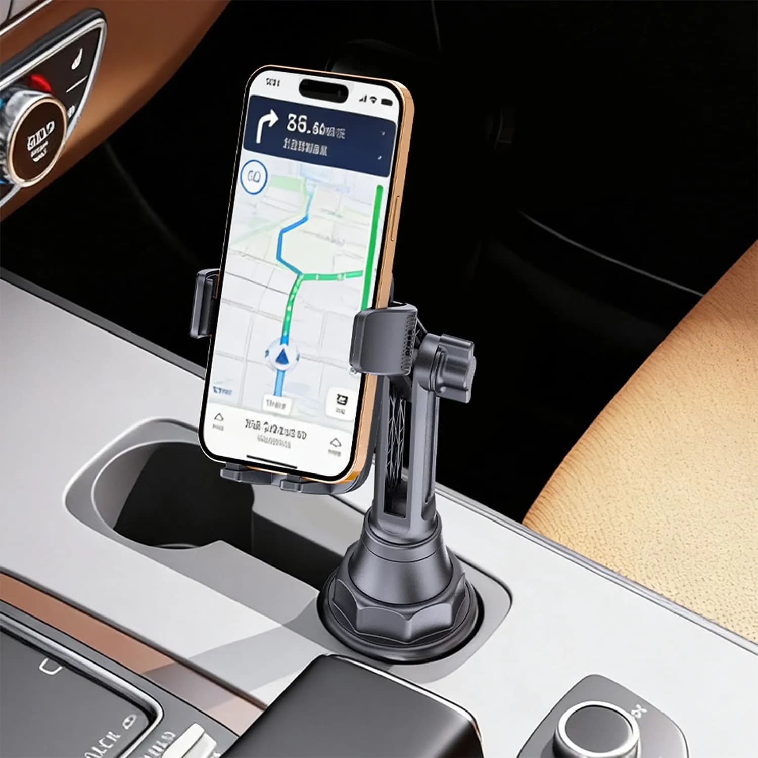 Green Lion Car Phone Mount GX-72 - Adjustable Cup Holder, Black 4